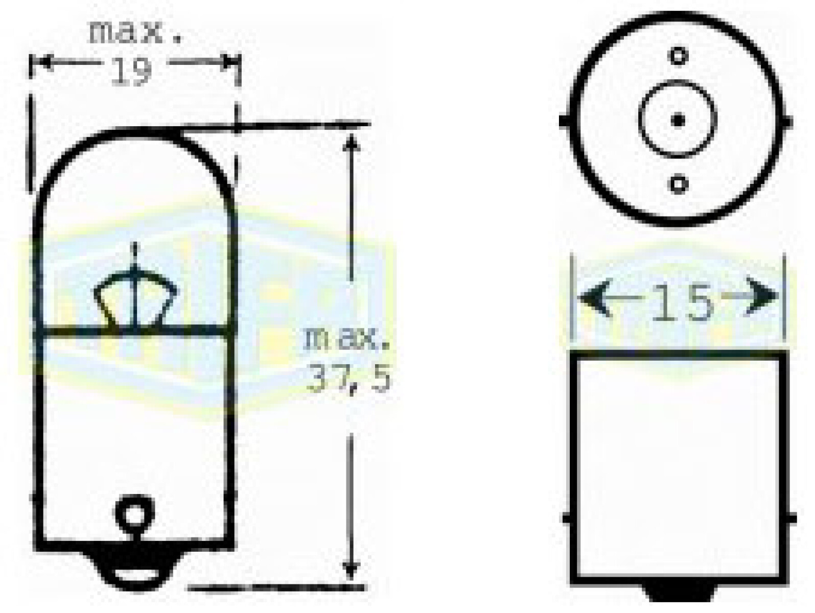 LAMPARA - 24V R10W BA 15s= 2643 TRIFA 
