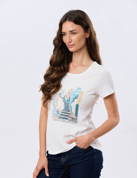 REMERA ESTAMPADA DE ALGODÓN Blanco