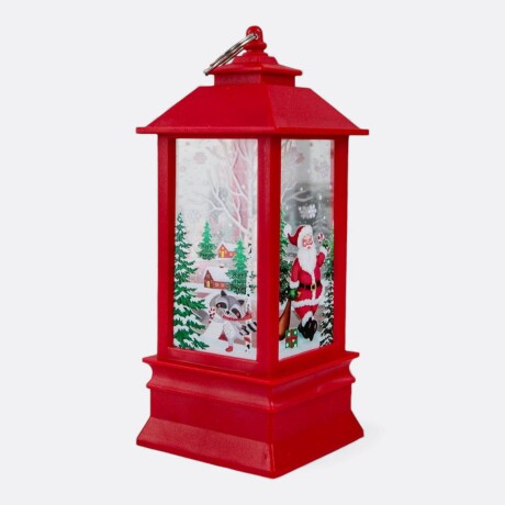 Farol Navideño Grande Rojo Santa
