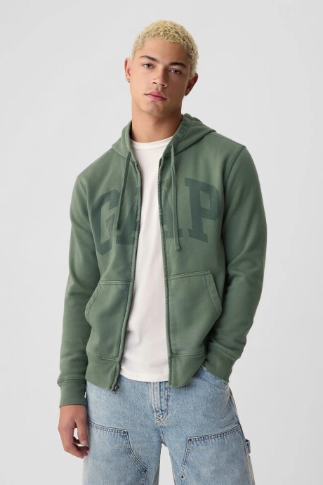 Canguro Logo Gap Con Cierre Hombre Dark Forest 18-5611 Tc
