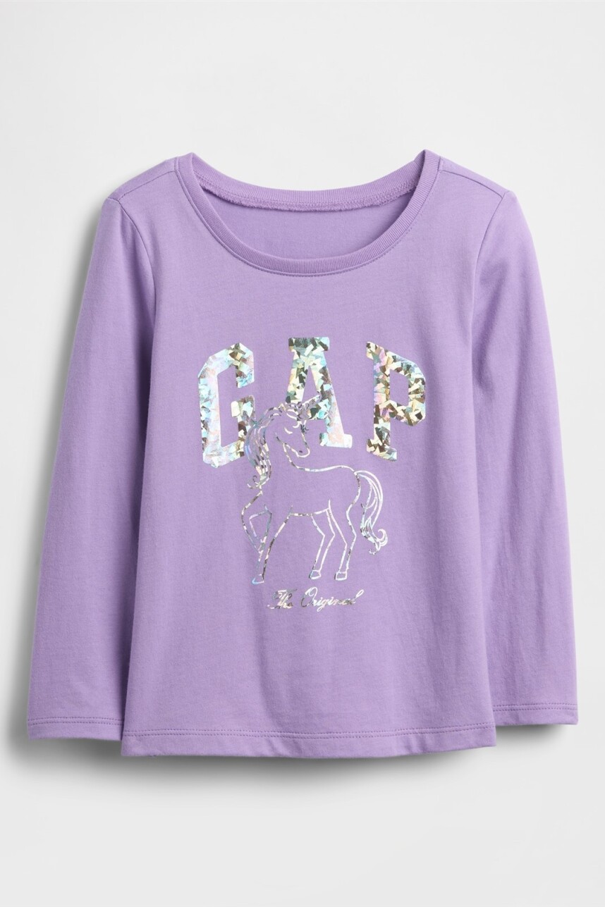 Remera Logo Gap Toddler Niña English Lavender Tcx