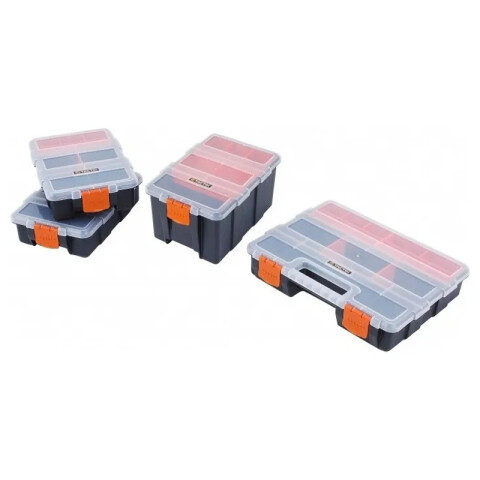 Kit 4 organizadores base negra tapa transparente TT0068