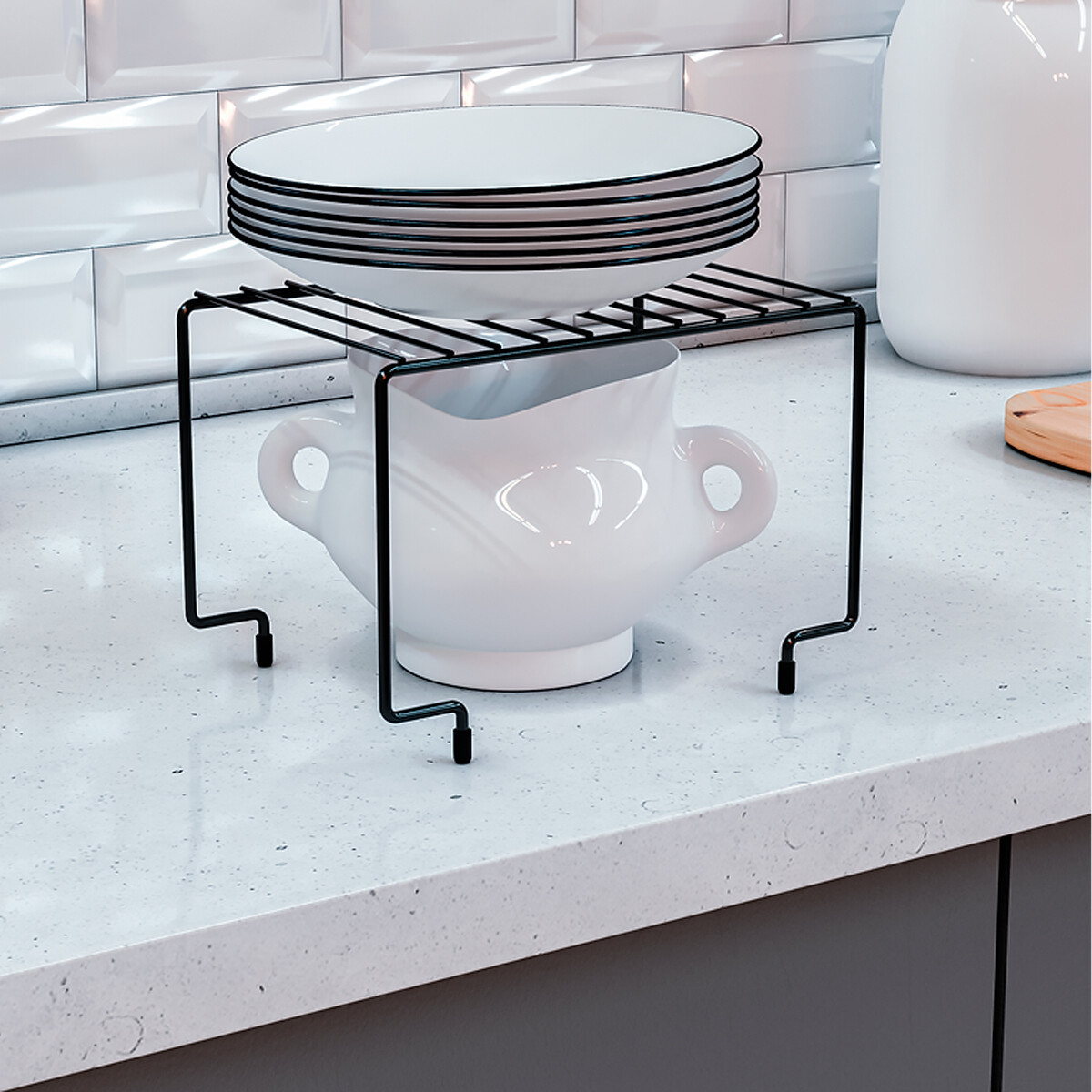 Estante organizador apilable - NEGRO 