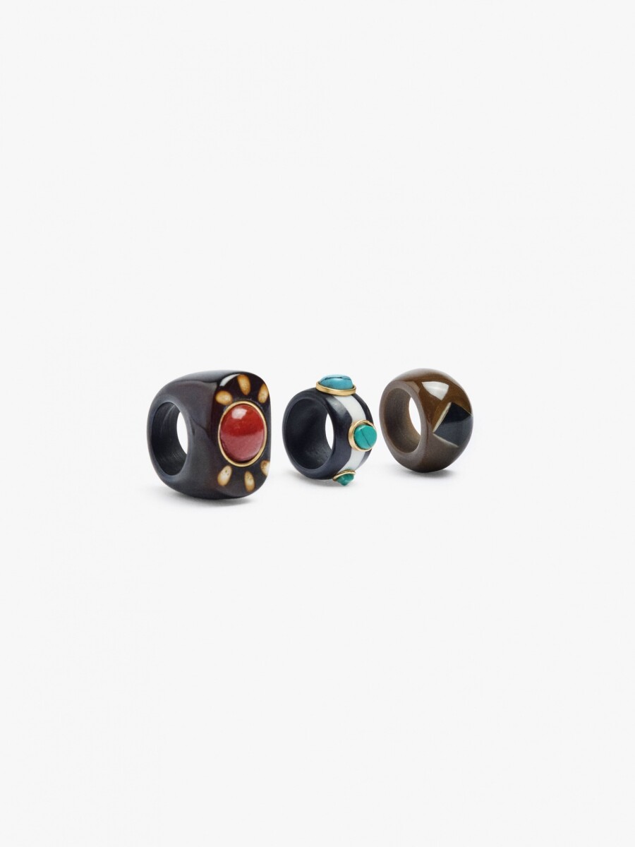 Set De Anillos Multicolor multicolor