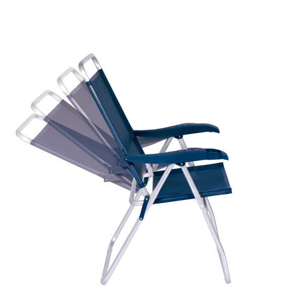SILLA RECLINABLE 4 POSICIONES ALUMINIO BOREAL AZUL MARINO AZUL