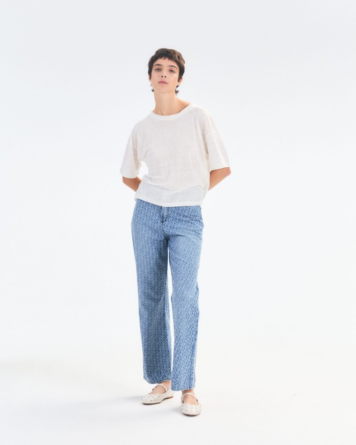 Denim Straight Monogram Azul