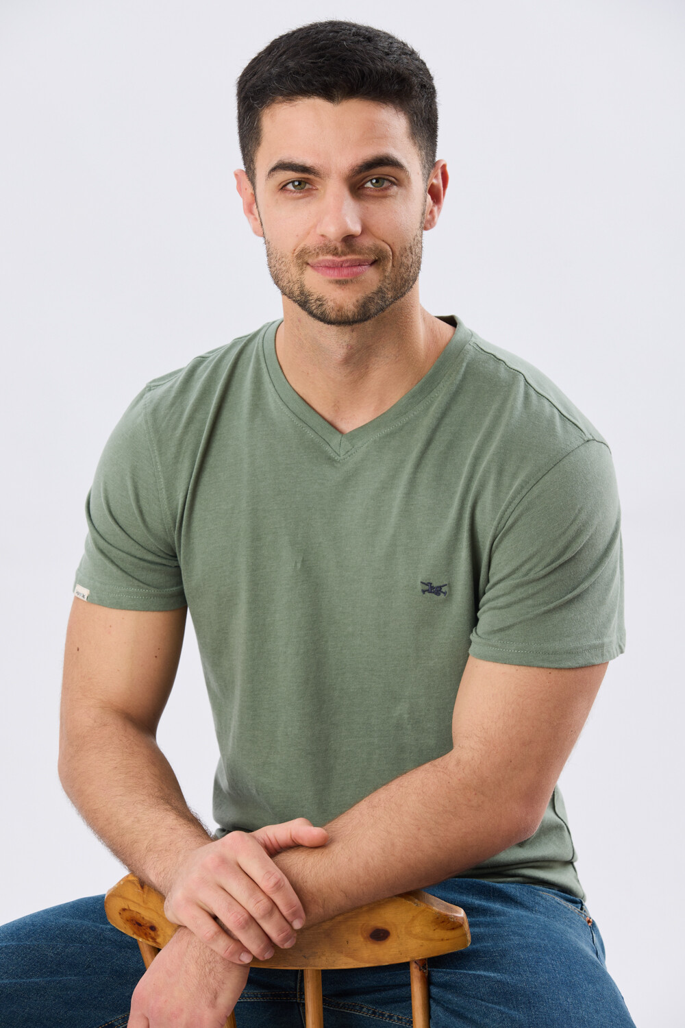 REMERA BÁSICA V DE ALGODÓN Verde