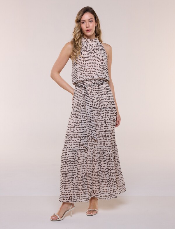 Vestido Maxi Lunares BEIGE/MULTI