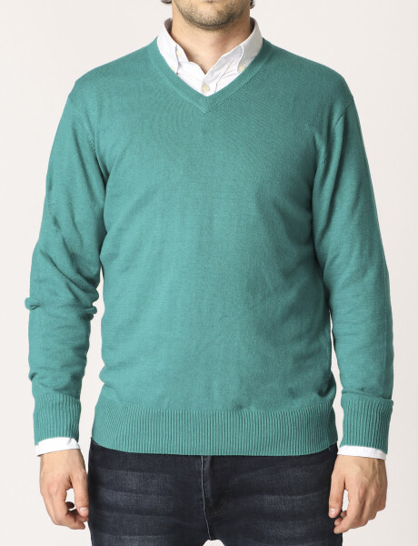 Sweater V Harrington Label Verde Agua