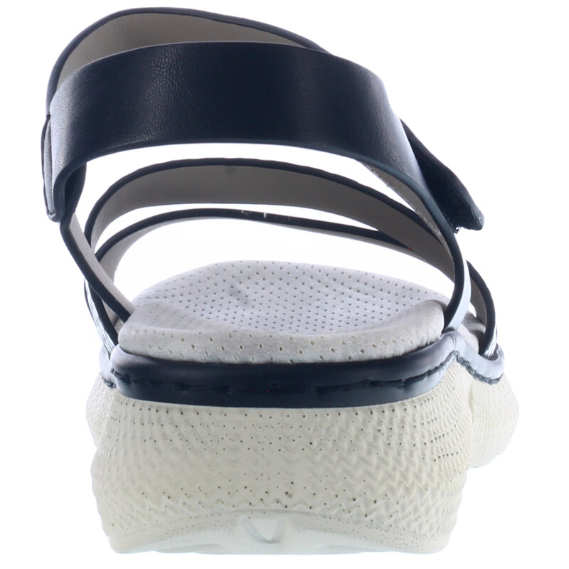 Sandalia de Mujer Miss Carol CADY con materiales combinados y tobillera con velcro Negro