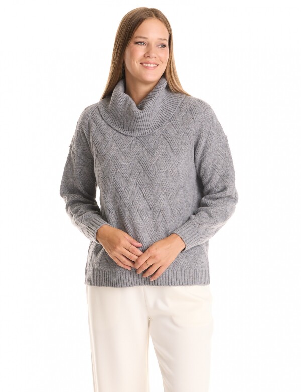 Buzo Cuello Volcado GRIS