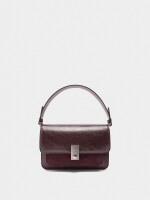 Bolso De Mano Con Solapa burdeos
