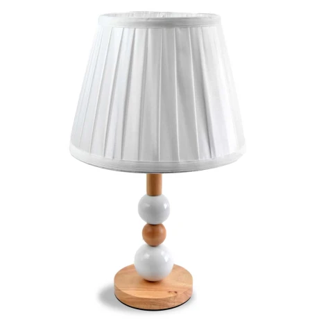 LAMPARA DE MESA BASE MADERA ESFERA LAMPARA DE MESA BASE MADERA ESFERA