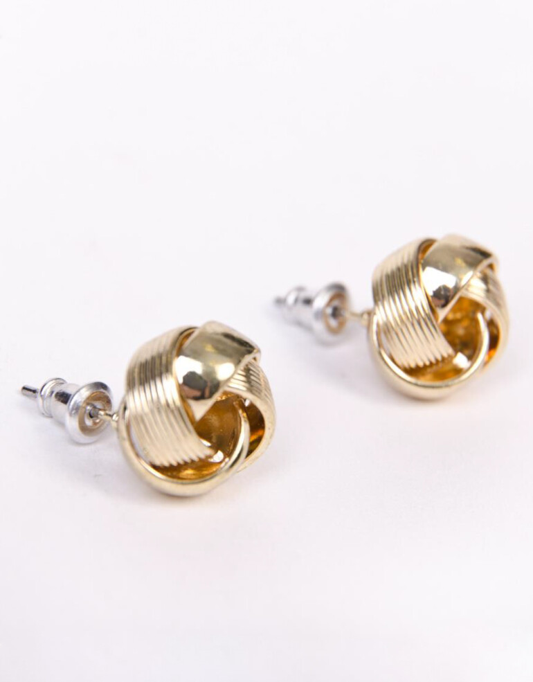 Aros Pasantes Metal Aros Con Textura - Dorado