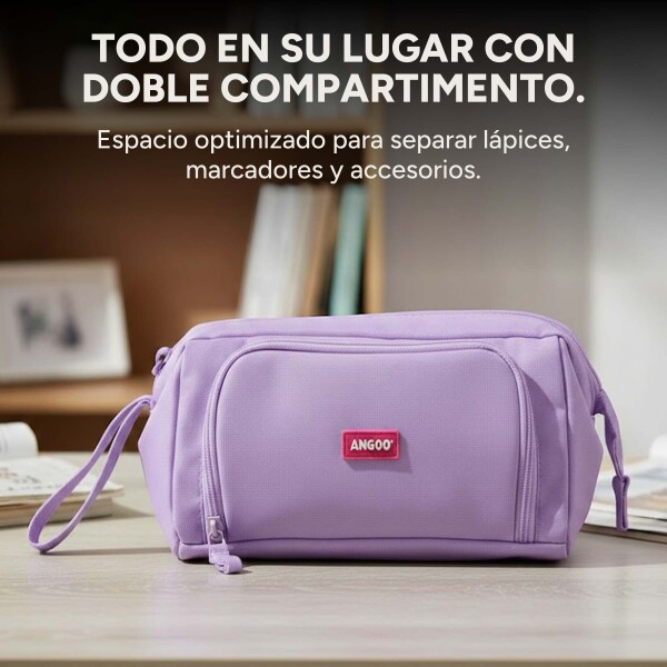 Cartuchera Escolar Liceal Organizador 22cm Gran Capacidad Color Violeta