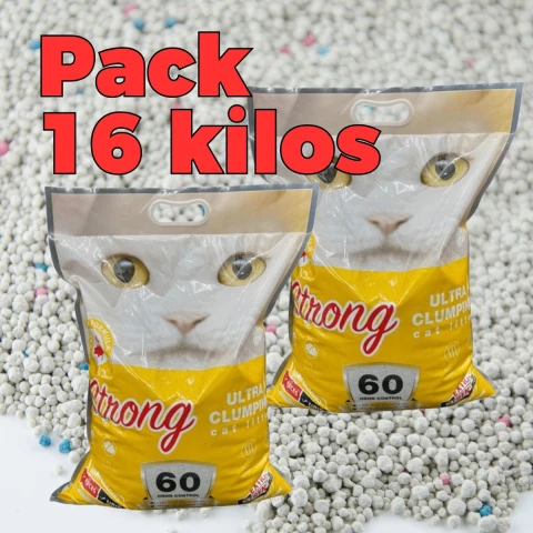 ARENA AGLOMERANTE STRONG PACK 16 KILOS LIMON