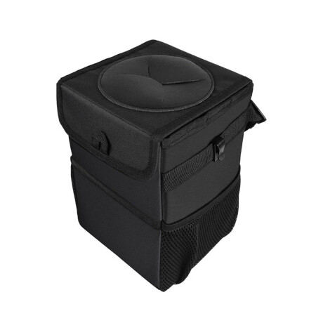 Papelera Cesto Basurero Auto Con Tapa Y Bolsillos Aut001005