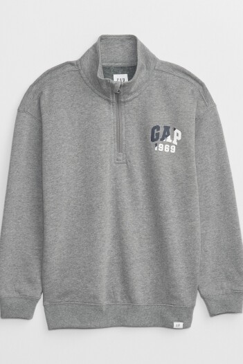 Buzo Medio Cierre Logo Gap Niño B50 Charcoal Heather