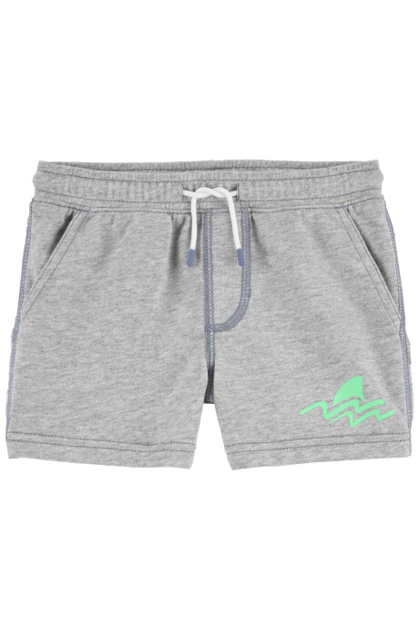 Short de algodón, gris, estampa olas Sin color