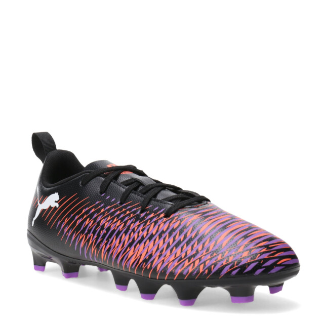 Championes de Fútbol 11 Infantiles Puma Future 8 Play FG/AG Negro - Anaranjado - Violeta