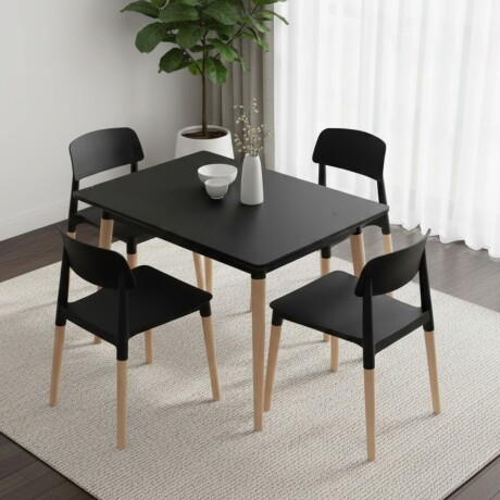 Juego de comedor 4 sillas Milan - Negro Juego de comedor 4 sillas Milan - Negro