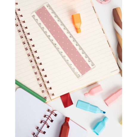 Set De Librería En Bolsa De Mesh Rosa Claro