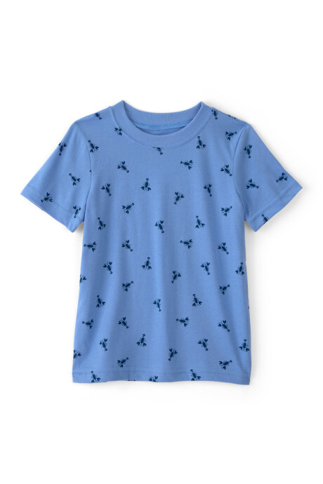 Remera de algodón, azul, diseño langostas Remera de algodón, azul, diseño langostas