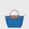 Longchamp -Cartera Longchamp plegable de nylon con cierre y asa corta, Le pliage S Azul