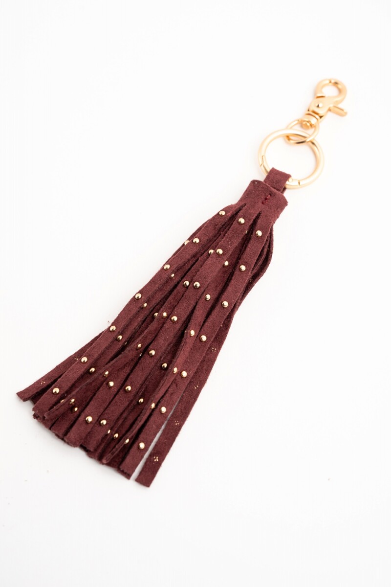 Charm Flecos Y Tachas Gamuza Vegana Burdeos