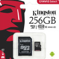 Tarjeta de Memoria MicroSD Clase 10 Canvas Select con Adaptador SD de 256GB Kingston Tarjeta de Memoria MicroSD Clase 10 Canvas Select con Adaptador SD de 256GB Kingston