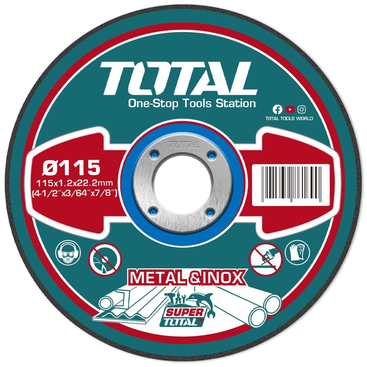 Disco Corte Metal Para Amoladora 4.1/2" - 1.2mm 