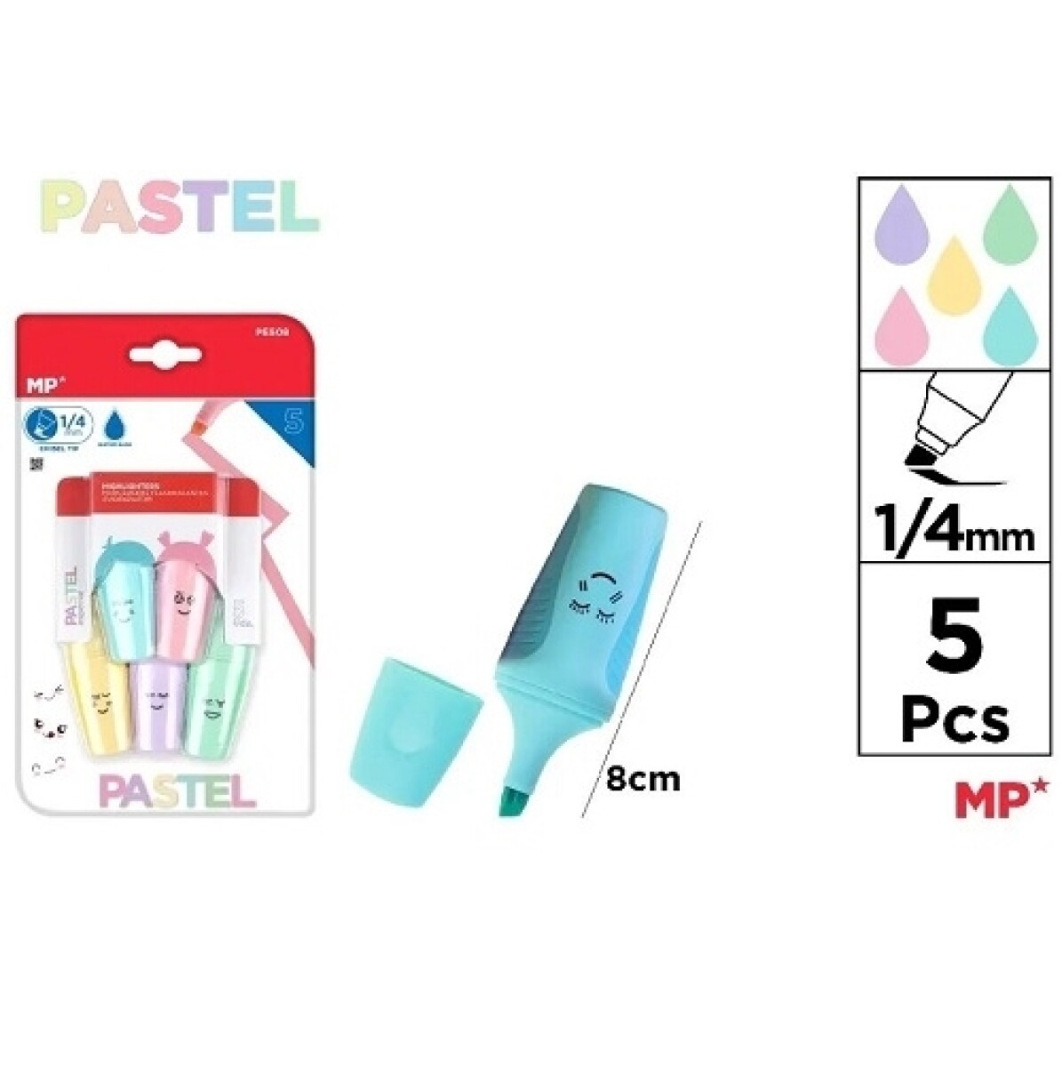 Resaltador MP mini Carita x 5 