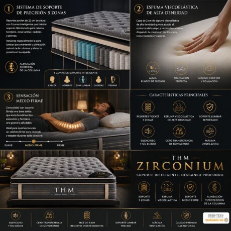 Colchon de resortes 2 Plazas HAMPTONS Zirconium Colchon de resortes 2 Plazas HAMPTONS Zirconium