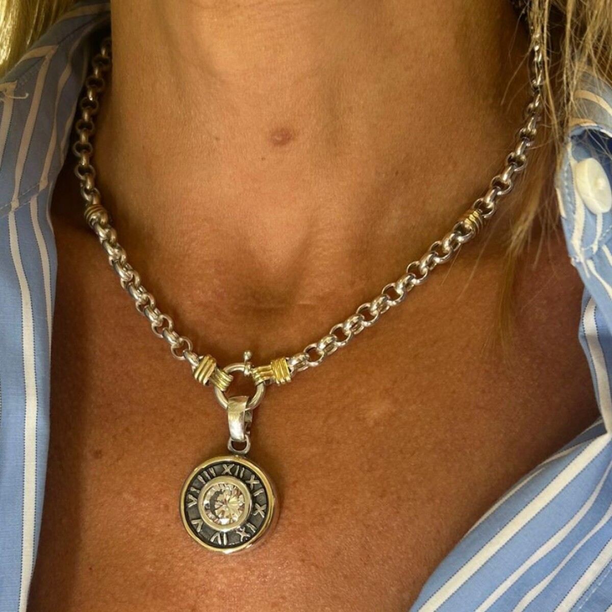 Cadena Rolo Samay - Plata y Oro 