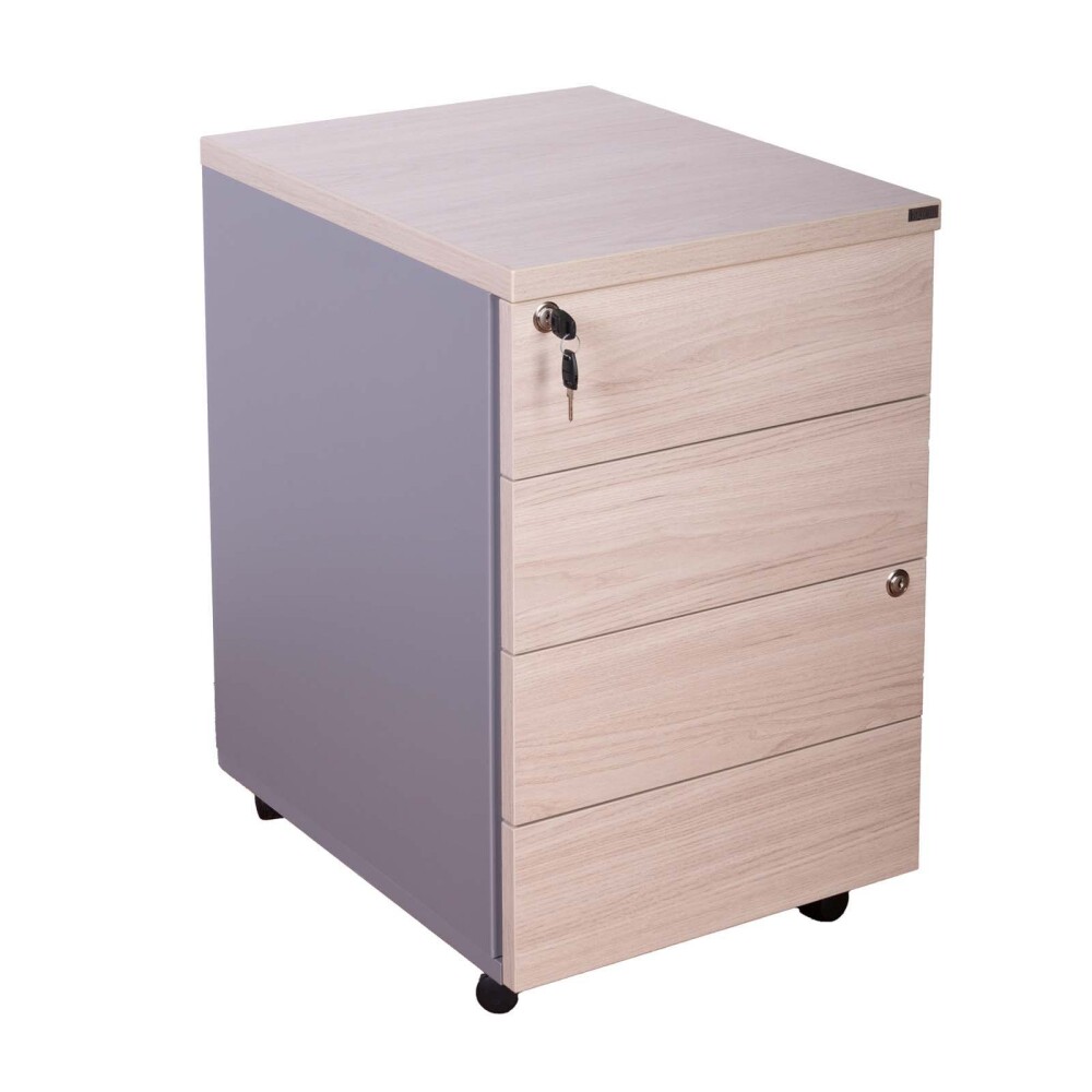 CAJONERA MADERA NATURAL-BEIGE WORK 4C