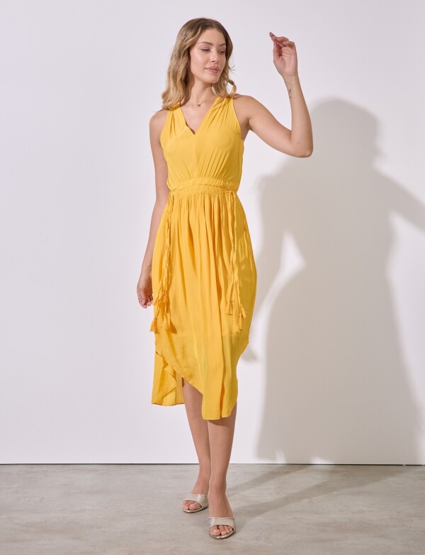 Vestido Frunces AMARILLO