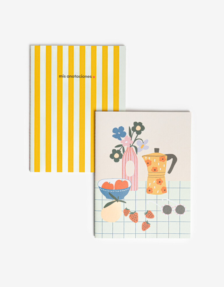 Anotadores Cuadernos y Memos Cuaderno Set Set De Cuadernos Estampados - Combinacion Multicolor