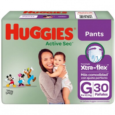 Pañales Huggies Active Sec Baby Pants G X30 Pañales Huggies Active Sec Baby Pants G X30