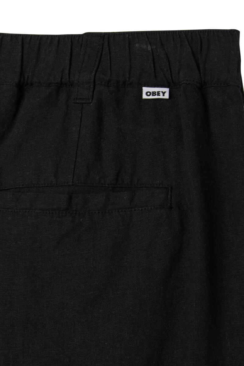 FOSTER PLEATED LINEN SHORT Negro
