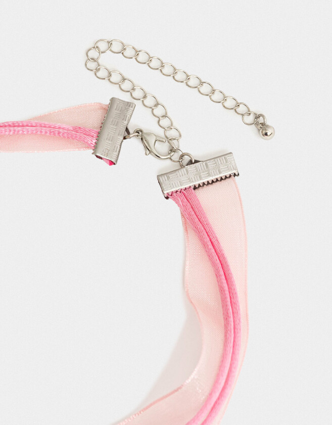 Chokers Con Mariposas Choker Cinta Con Mariposa - Plateado