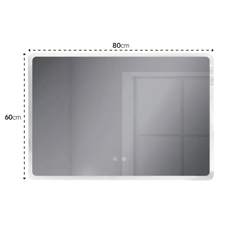 Espejo Táctil Para Baño 60cm X 80cm Luz Led Horizontal Espejo Táctil Para Baño 60cm X 80cm Luz Led Horizontal