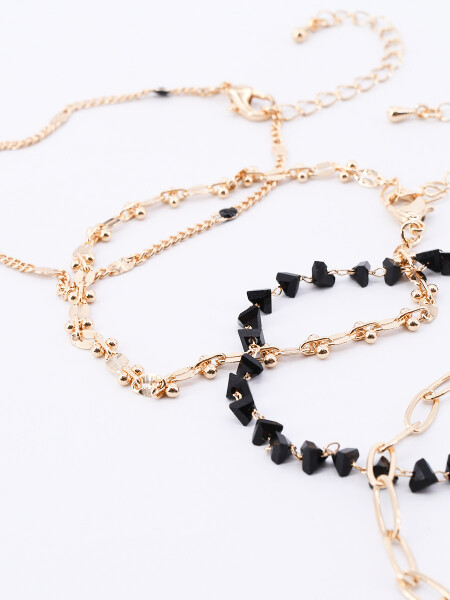 SET BRAZALETE PLATEADO