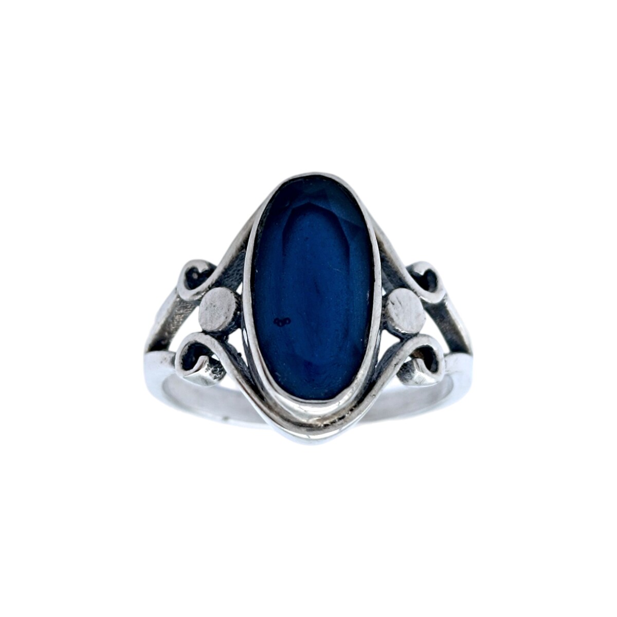 Anillo Solitario-Plata 925-Piedra Zafiro-AN3825 - conpiedra 