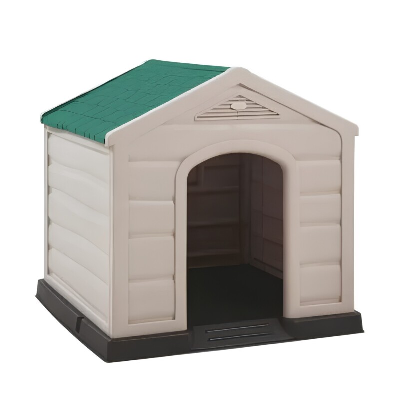 Casa Para Perros pequeños Rimax techo verde paredes Beige Casa Para Perros pequeños Rimax techo verde paredes Beige