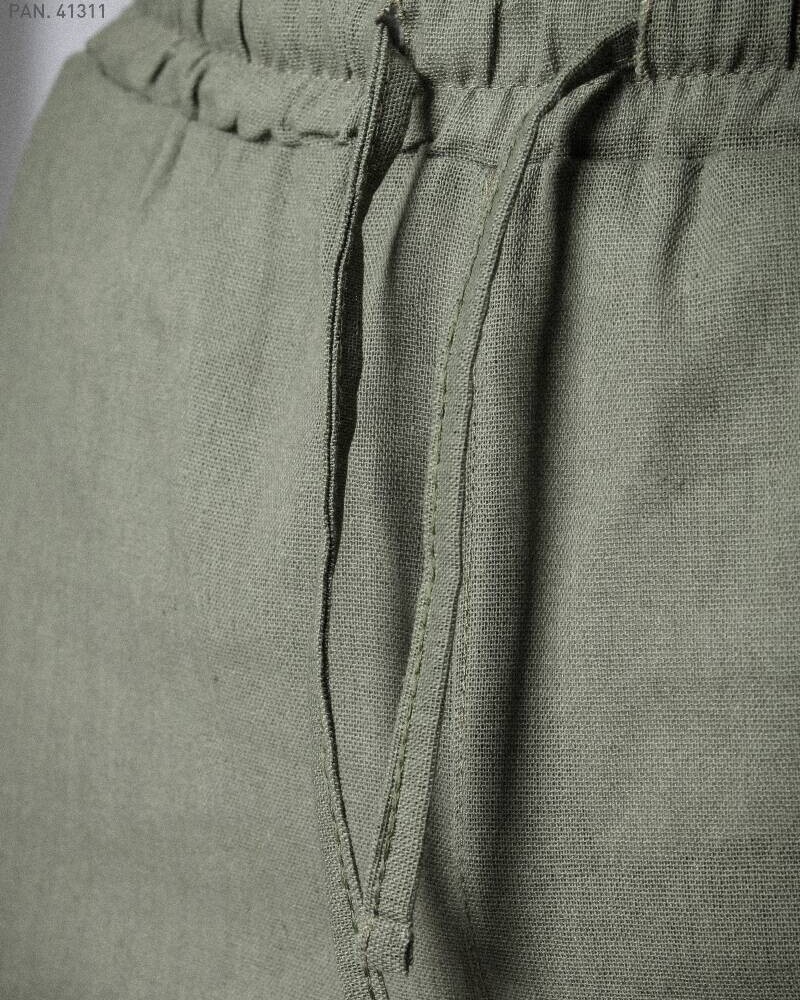 Pantalon Lino Verde militar