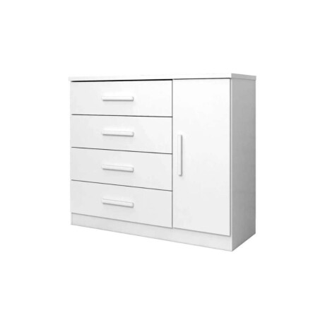 Comoda Zapatera Genova Plus 1 Puerta 4 Cajones Blanco