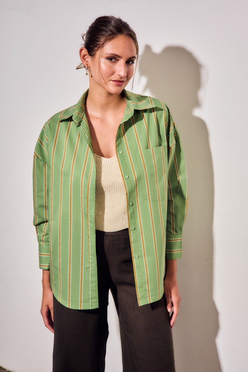 Camisa Rayada Verde