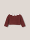 Chaqueta Con Cuello A Contraste Rojo Oscuro
