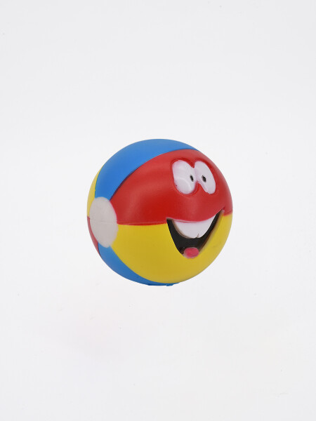 PELOTA DE GOMA CARITA 8 CM MULTICOLOR