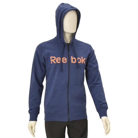 Campera Deportiva con Capucha Reebok Hombre El Logo Fz Azul